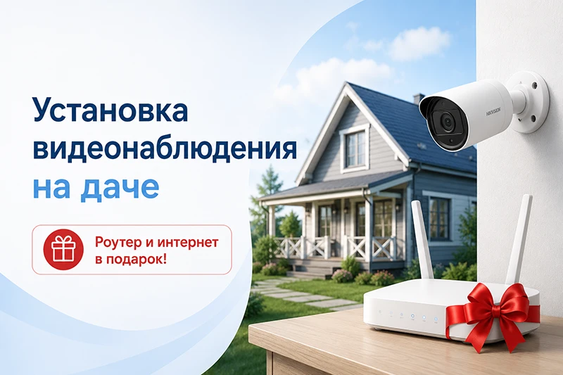 Установка видеонаблюдения на даче – роутер и интернет в подарок!